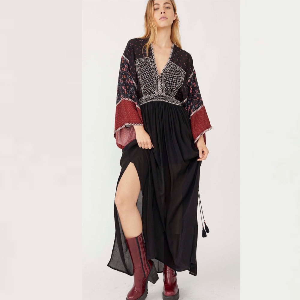 Free People “Freya Maxi” Embroidered Dress